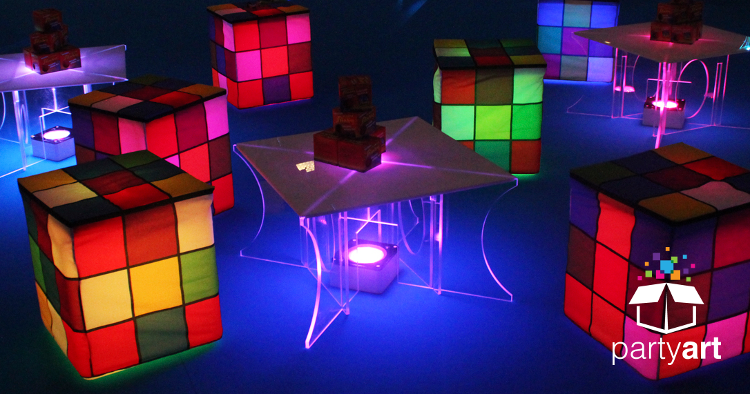Rubiks cube sofa hire